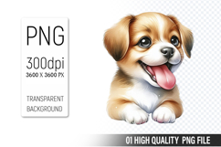 Cute Dog Clipart PNG, Printable Animals, Wildlife Design Product Image 1