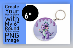 Charming Circle Design for Keychains , Cute Dino Product Image 1