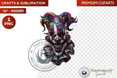 Horrific Evil Clown Clipart - Halloween Creepy Circus PNG Product Image 1