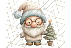 Watercolor Winter Gnome Clipart, Cute Gnome Christmas PNG Product Image 2