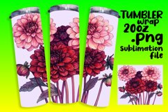 Watercolor Flowers Sublimation Tumbler Wrap Design 20oz Product Image 1