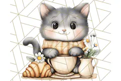 Warm & Fuzzy Mornings PNG Clipart, Cozy Animal Art Download Product Image 2