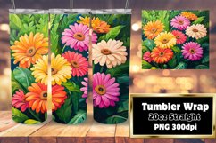 Colorful Floral Oil Tumbler Wrap Design for Sublimation Product Image 1
