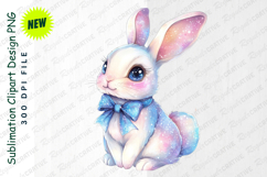 Adorable Cartoon Rabbit With Galaxy Texture And Clipart Product Image 1