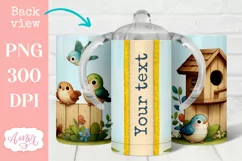 Cute birds sippy cup sublimation PNG, Kids tumbler template Product Image 2