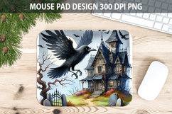 Watercolor Crow Mouse Pad Sublimation - Animal PNG Product Image 1