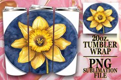 Floral Denim Tumbler Wrap Spring 20oz Product Image 1