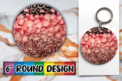 Sparkling Leopard Bloom Sublimation Circle: Keychain, Coaste Product Image 1