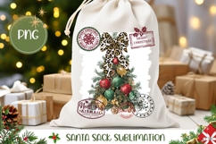 Leopard Christmas Tree Santa Sack Sublimation Product Image 1