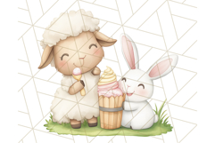 Spring Animal Ice Cream Clipart, Cute Pastel Animal PNG Product Image 2