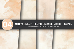 Warm Cream Peach Grunge Digital Paper Product Image 1