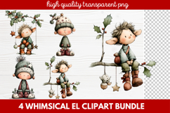 Whimsical Elf Clipart | Cute Christmas Elf PNG Illustration Product Image 1