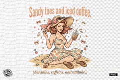 Coquette Summer Girl &amp; Coffee PNG Product Image 1
