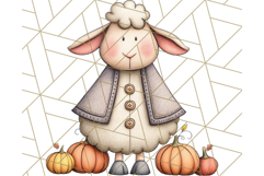 Fall Farm Animal Clipart, Autumn Barnyard PNG Illustrations Product Image 2