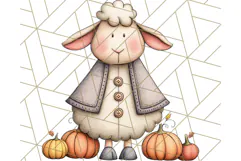 Fall Farm Animal Clipart, Autumn Barnyard PNG Illustrations Product Image 2