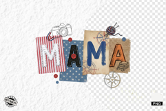 Patriotic MAMA Collage PNG Sublimation Product Image 1