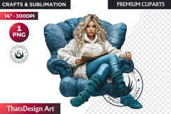 Cosy Winter Girl Clipart, Fashion Girl PNG, christmas Product Image 1