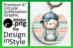 Whimsical Round Design for Car Coasters , Teddy Bear Product Image 1