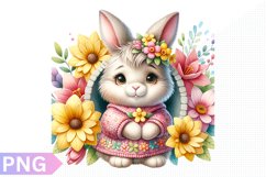 Spring Bunny Clipart - Bunny sublimation PNG Design Product Image 1