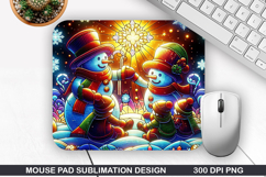 Snowman Mouse Pad Sublimation, Christmas Mouse Pad PNG Product Image 1