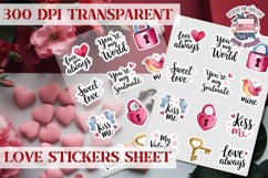 Love sticker Hearts Stickers Sheet St. Valentine&#039;s Heart PNG Product Image 1