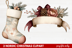 2 Nordic Christmas Clipart | Scandinavian Holiday PNG Product Image 1