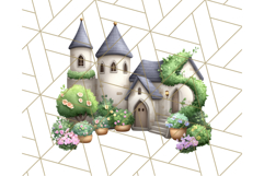 Princess Castle Clipart PNG, Enchanted Garden Artwork Product Image 2