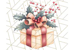 Vintage Christmas Ornaments and Presents PNG Holiday Clipart Product Image 2