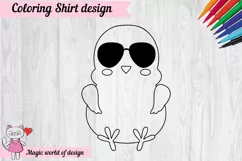Easter Coloring Shirt Svg, Chicken in sunglasses svg Product Image 2