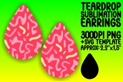 Neon Spectrum Teardrop Earring Sublimation Design Product Image 1