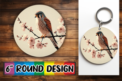Cheerful Round Keychain PNG, Birds Product Image 1