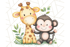 Cute Animal Friends Clipart PNG, Whimsical Spring Animal Duo Product Image 2