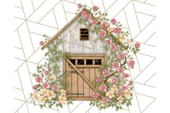 Vintage Cottagecore Barn PNG Clipart, Farmhouse Style Product Image 2
