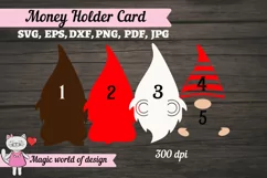 3d Christmas Gnome in a striped hat Money Holder SVG, Layere Product Image 3