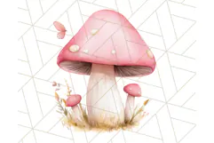 Pastel Pink Fairy Garden Clipart, Enchanted Cottagecore Png Product Image 2