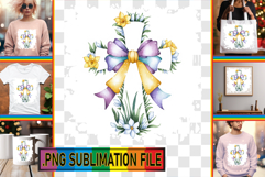 Joyful PNG Designs for Gifts, Flower Cross Product Image 1