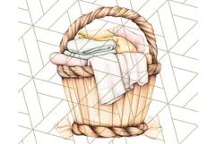 Cozy Laundry Day Clipart PNG Pastel Home Decor, Home Png Product Image 2