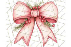 Muted Cozy Christmas Bows PNG Clipart, Winter Holiday Png Product Image 2