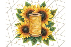 Floral Sewing Clipart PNG Vintage Sewing Elements Needlework Product Image 2