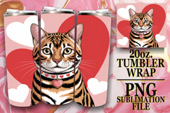 ENCHANTING SMILES 20oz TUMBLER WRAP, Valentines Cat Product Image 1