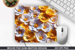 3D Flowers Mouse Pad Sublimation, Flowers Mouse Pad PNG Product Image 1