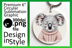 Unique Circle Design Keychain Template , Valenines Animals Product Image 1