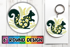 Radiant Round Car Coaster Sublimation, Flower Animals Product Image 1