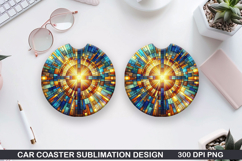 Car coaster sublimation, Easter Coaster PNG Design Product Image 1