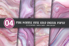 Pink Marble Rose Gold Digital Paper Product Image 1