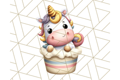 Cute Dessert Unicorn PNG Clipart with Cupcakes &amp; Candies Product Image 2