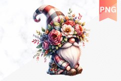 Floral Gnome Sublimation - Gnome Clipart Design Product Image 1