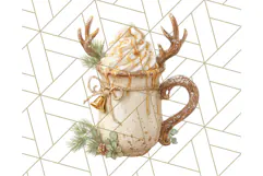 Christmas Coffee Mugs Clipart PNG Festive Cups Product Image 2