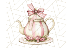 Pastel Tea Clip Art PNG with Sweets and Floral Accents Png Product Image 2