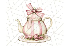 Pastel Tea Clip Art PNG with Sweets and Floral Accents Png Product Image 2